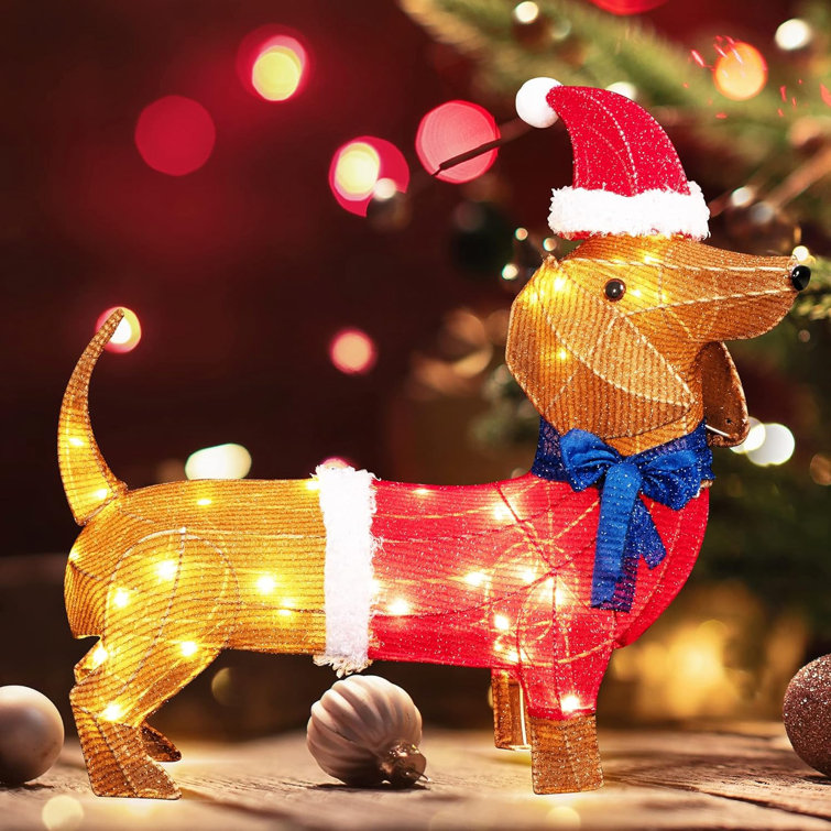 Wiener dog deals christmas ornament